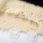 Y2K Cat Knit Oversized Sweater — fabric close-up