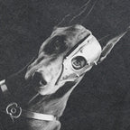 Mask Retro Black Doberman Dog Washed T-Shirt — back view