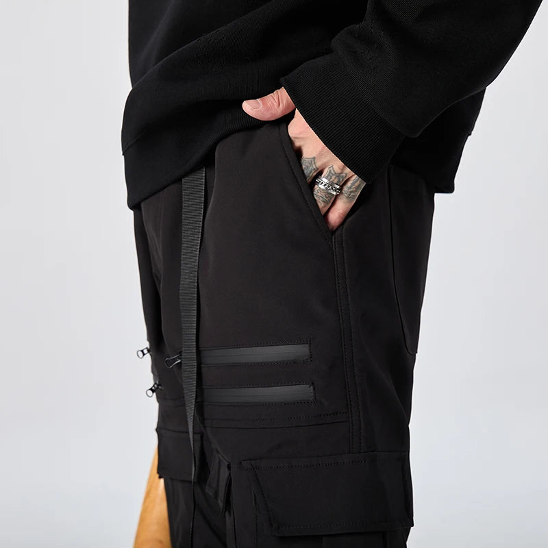 Harem Zip Pocket Cargo Joggers — front view