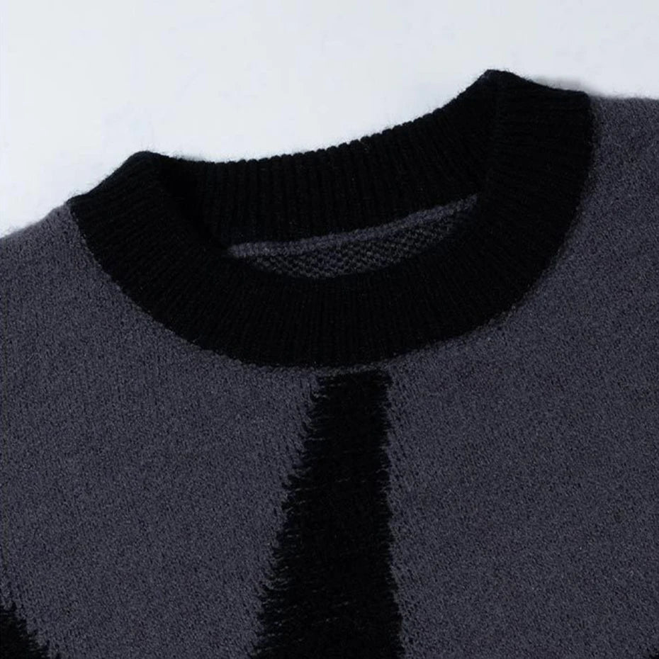 Y2K Graphic Knit Oversized Sweater — detail shot