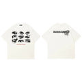 White Eyes Print T-Shirt — fabric close-up