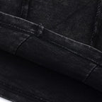 Punk Black Patchwork Oversized T-Shirt — fabric close-up
