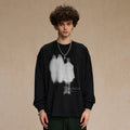 Black Shadow Graphic Long Sleeve Tee — front view