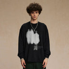 Black Shadow Graphic Long Sleeve Tee — front view