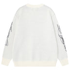 Y2K White Knit Oversized Sweater — detail shot
