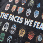 Black Scary Faces Graphic Loose T-Shirt — fit shot