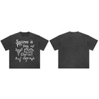 Letter Retro Black Washed T-Shirt — side view