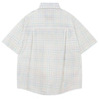 Y2K Cat Patchwork Loose Shirt — front view