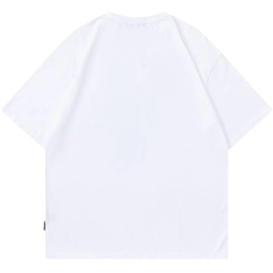 Y2K Black Spider Print Oversized T-Shirt — detail shot