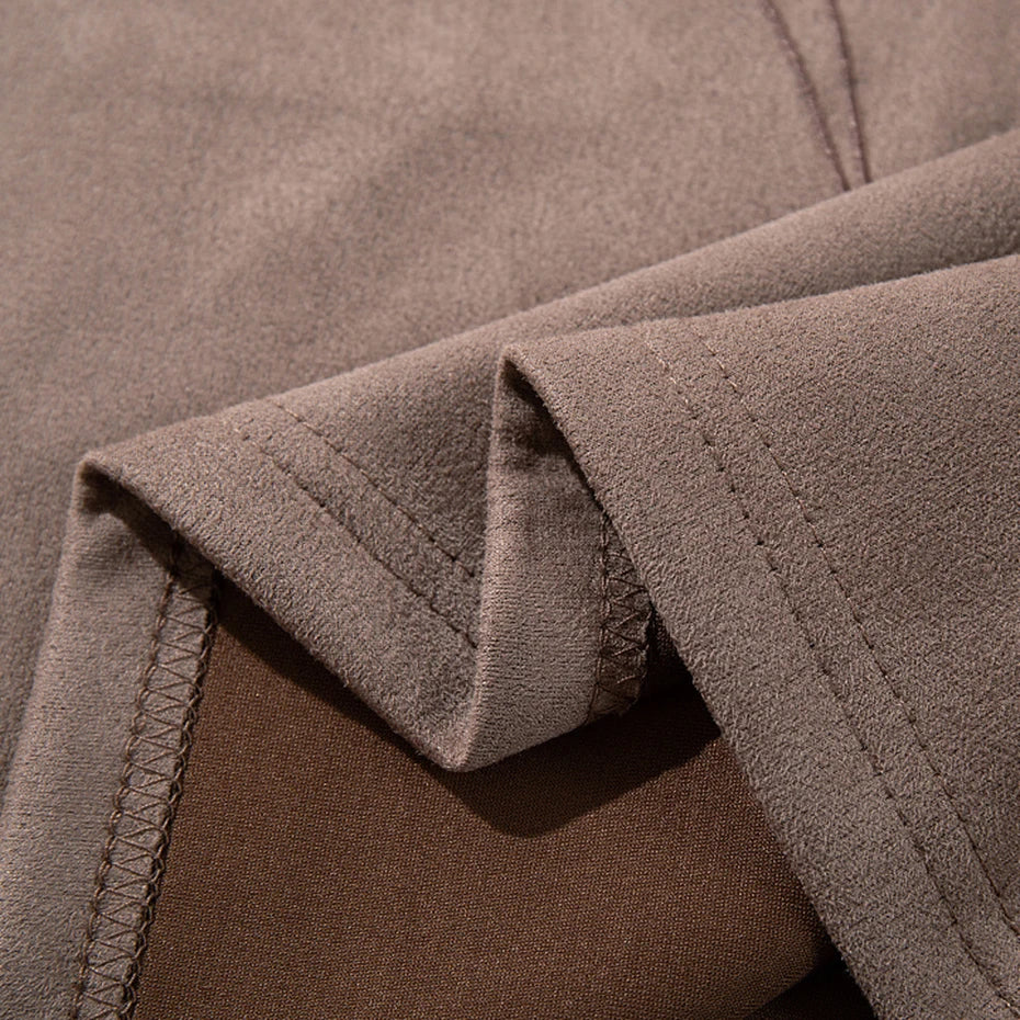 Rivet Vintage Embroidered Suede Loose Vest — fabric close-up