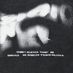 Blurry Letters Vintage Washed Black T-Shirt — detail shot