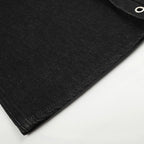 Leg Vintage Black Denim Baggy Jeans — fabric close-up