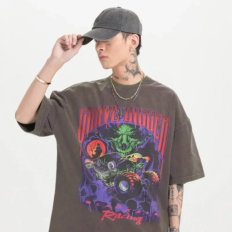 Racing Devil Racing Loose T-Shirt — back view