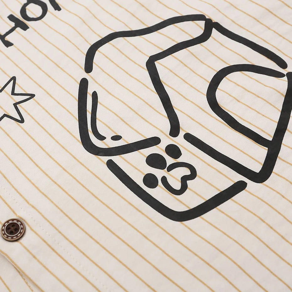 Funny Y2K Graphic Oversized Shirt — fabric close-up