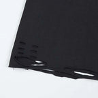 Vintage Letter Ripped Oversized T-Shirt — fabric close-up