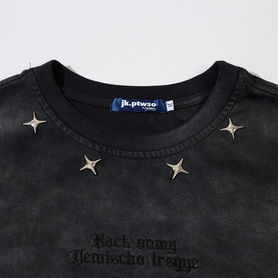 Vintage Star Distressed Loose T-Shirt — fit shot