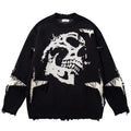 Vintage Skull Graphic Knit Oversized Sweater — styling shot