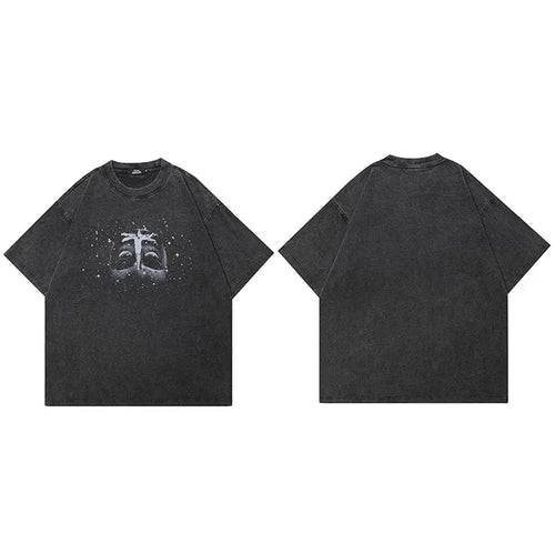 Black Mask Faded T-Shirt — detail shot