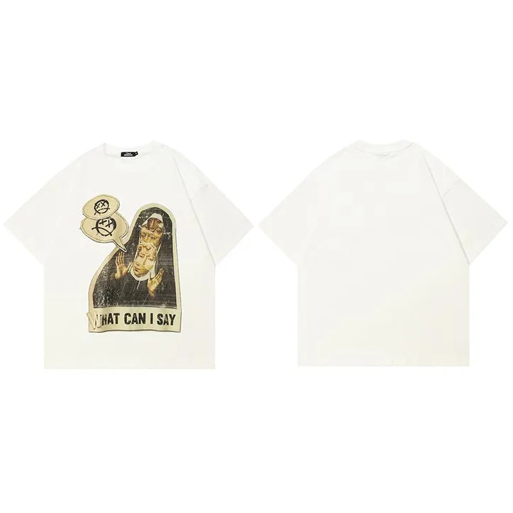 Sister White Graphic T-Shirt — fabric close-up