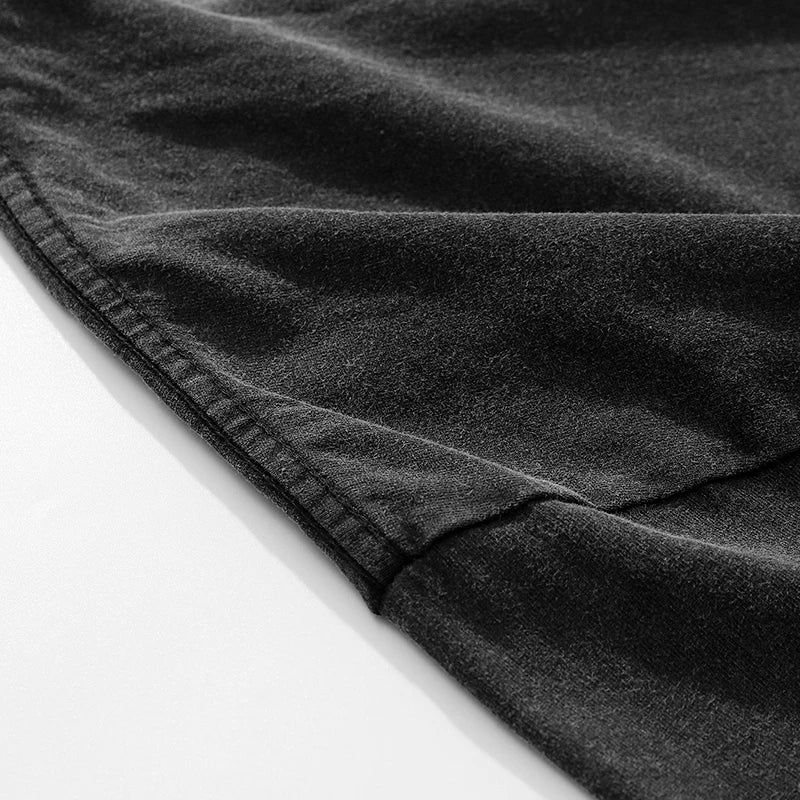 Vintage Black Robot Washed Oversized T-Shirt — front view