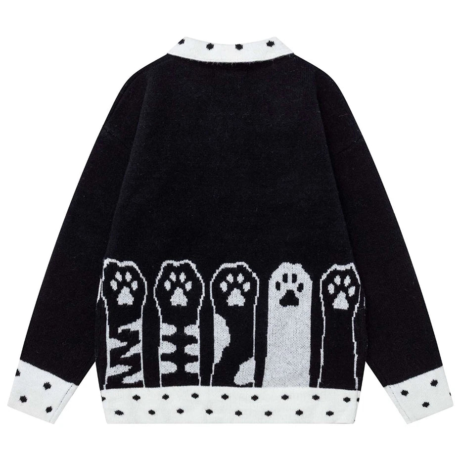 Y2K Graphic Knit Loose Sweater — front view