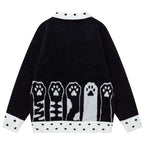 Y2K Graphic Knit Loose Sweater — front view