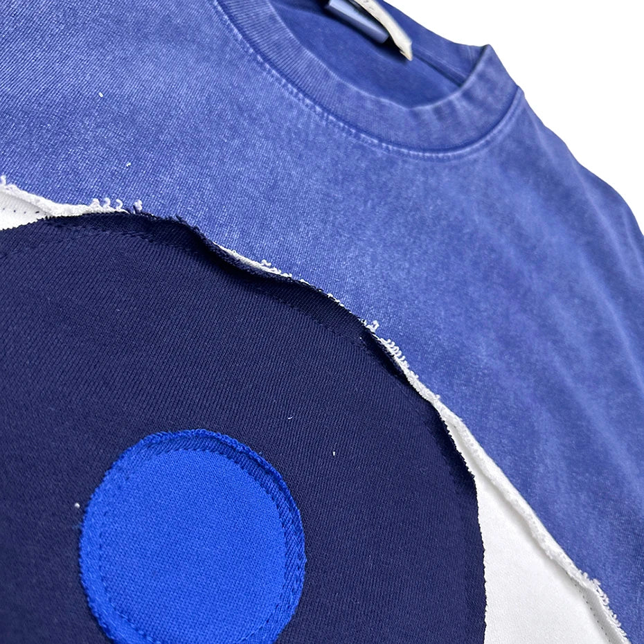 Vintage Eyes Patchwork Loose T-Shirt — detail shot