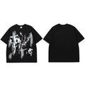 Y2K Black Anime Cartoon Graphic T-Shirt — side view