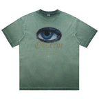 Vintage Eyes Graphic Oversized T-Shirt — front view
