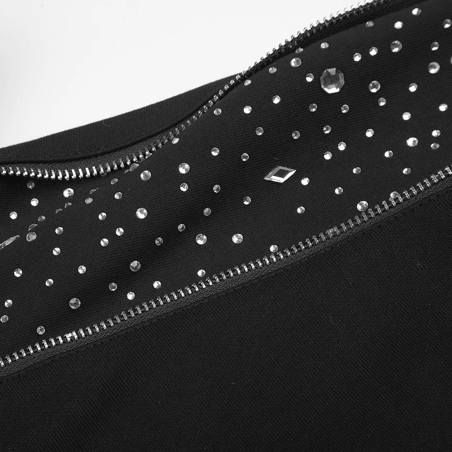 Y2K Rhinestone Oversized Jacket — detail shot