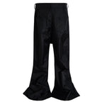 Red Spliced Flare Pants — front view