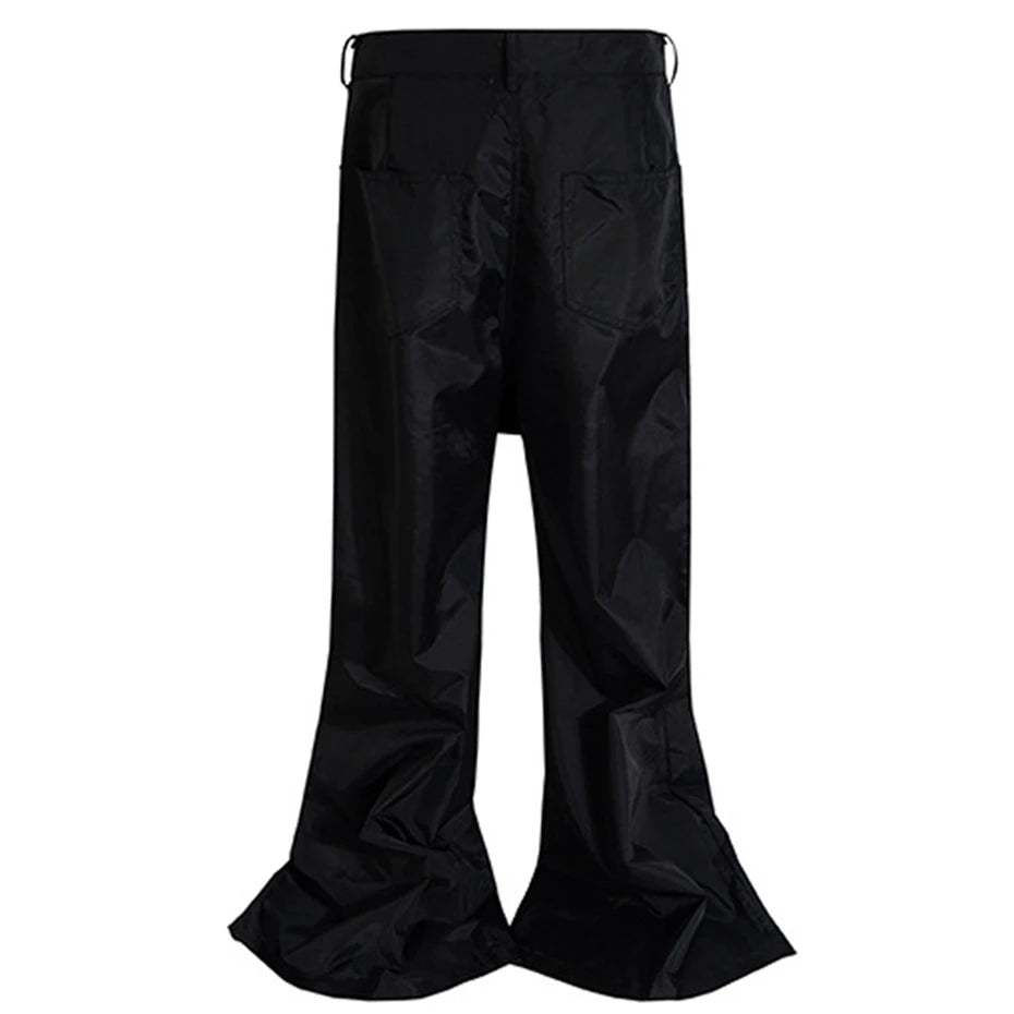 Red Spliced Flare Pants — front view