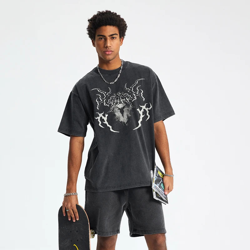 Black Devil Faded T-Shirt — front view