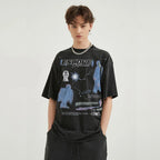 Graphic Vintage Black Washed T-Shirt — front view