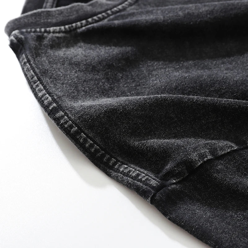 Vintage Black Washed Long Sleeve Tee — front view