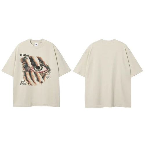 Beige Big Eye Graphic T-Shirt — styling shot