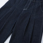 Pleated Denim Baggy Jeans — detail shot
