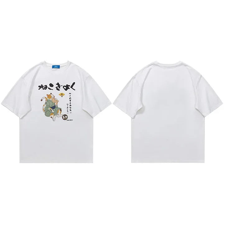 Tshirt Cat Cartoon T-Shirt — fit shot