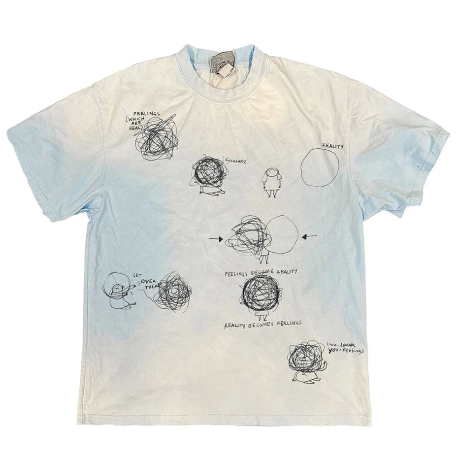 Y2K Tie Dye Graphic Oversized T-Shirt — fit shot
