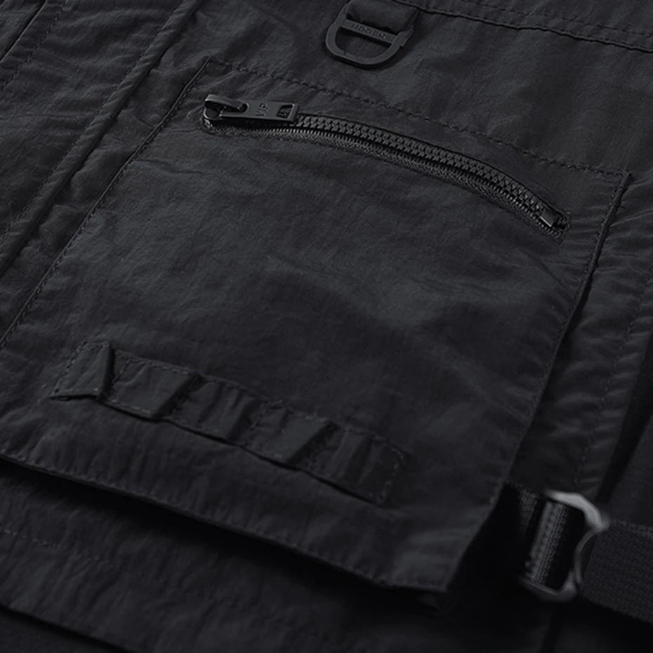 Techwear Car Patchwork Vest — fit shot