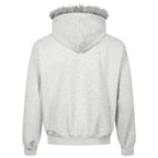 Vintage Zip Fur Oversized Hoodie — back view