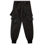 Punk Black Spliced Cargo Pants — fit shot