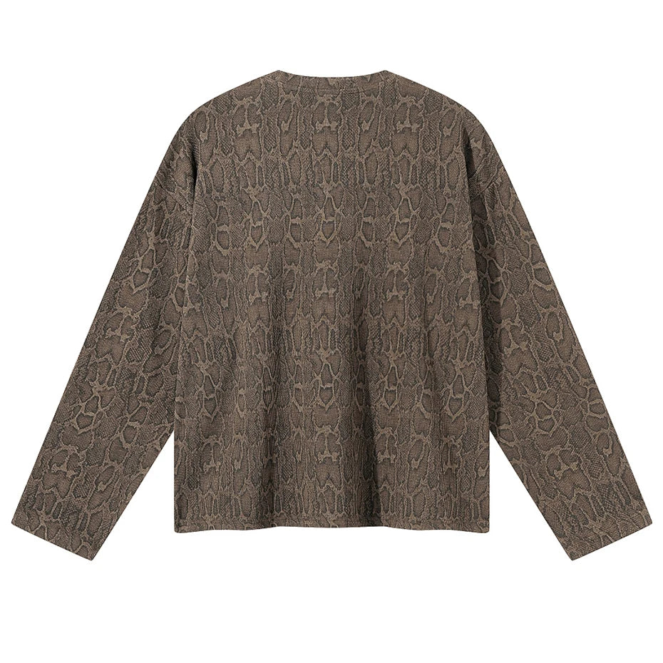 Snake Graphic Oversized Long Sleeve Tee — front view