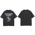 Vintage Retro Black Dog Washed T-Shirt — fabric close-up