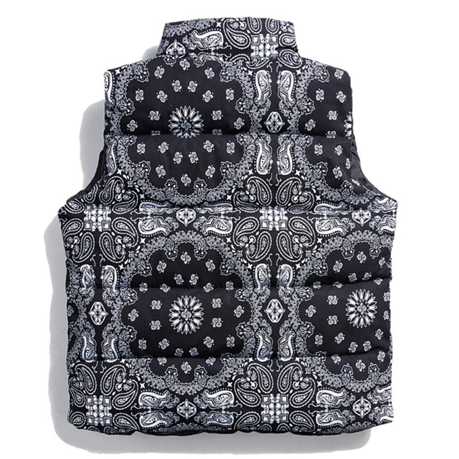 Paisley Band Padded Puffer Jacket — detail shot