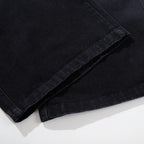Loose Vintage Black Denim Baggy Jeans — fabric close-up