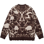 Goth Skull Car Graphic Knit Oversized Sweater — detail shot