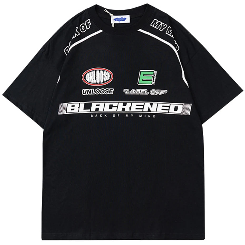 Y2K Racing Loose T-Shirt — fit shot