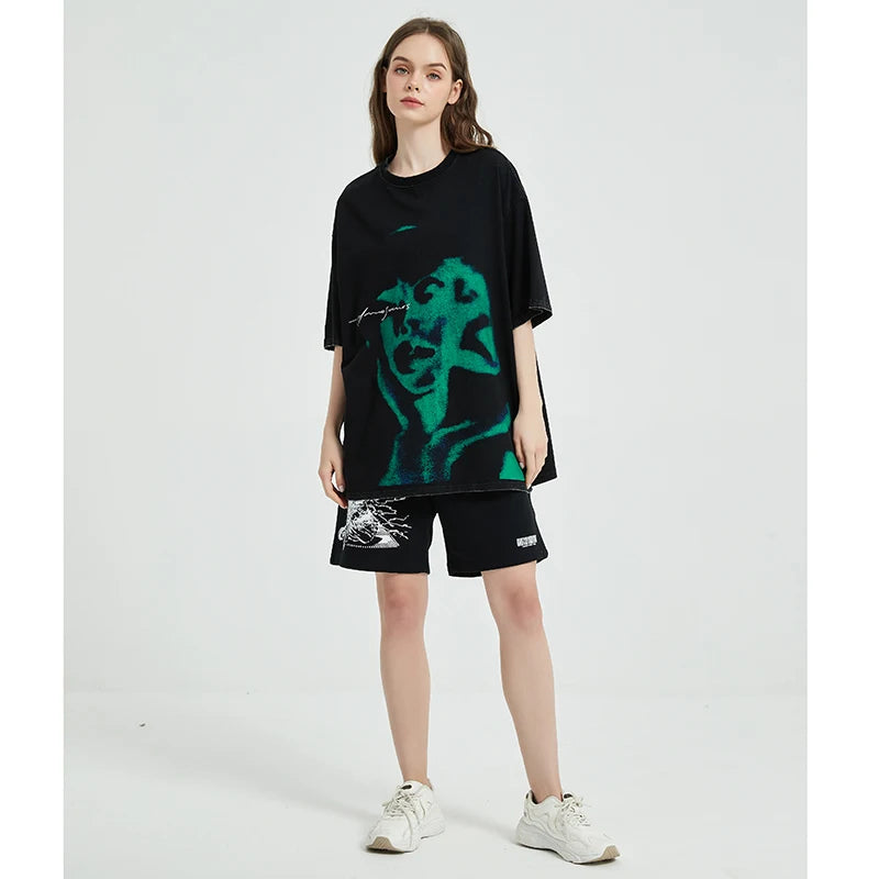 Shadow Graphic Oversized T-Shirt — fit shot
