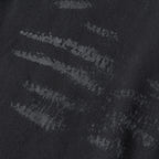 Vintage Black Striped Print Oversized Hoodie — fit shot